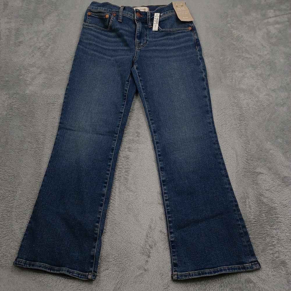 Madewell Jeans Womens 28 Petite Mid Rise Kick Out Preppy Modern NWT